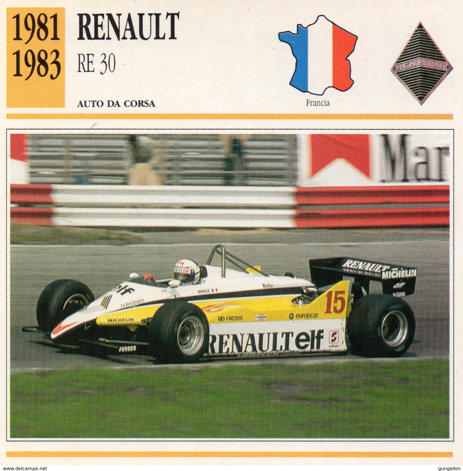 Auto Da Collezione  "Renault  1981  RE 30" (Francia) - Motori