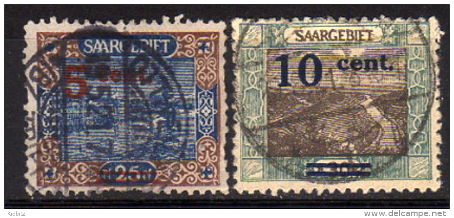 SAARLAND 1921 - MiNr: 71 + 72 Used - Gebraucht