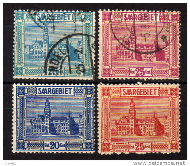 SAARLAND 1922 - MiNr: 88 + 89 - 99 + 100   Used / * MH - Gebraucht