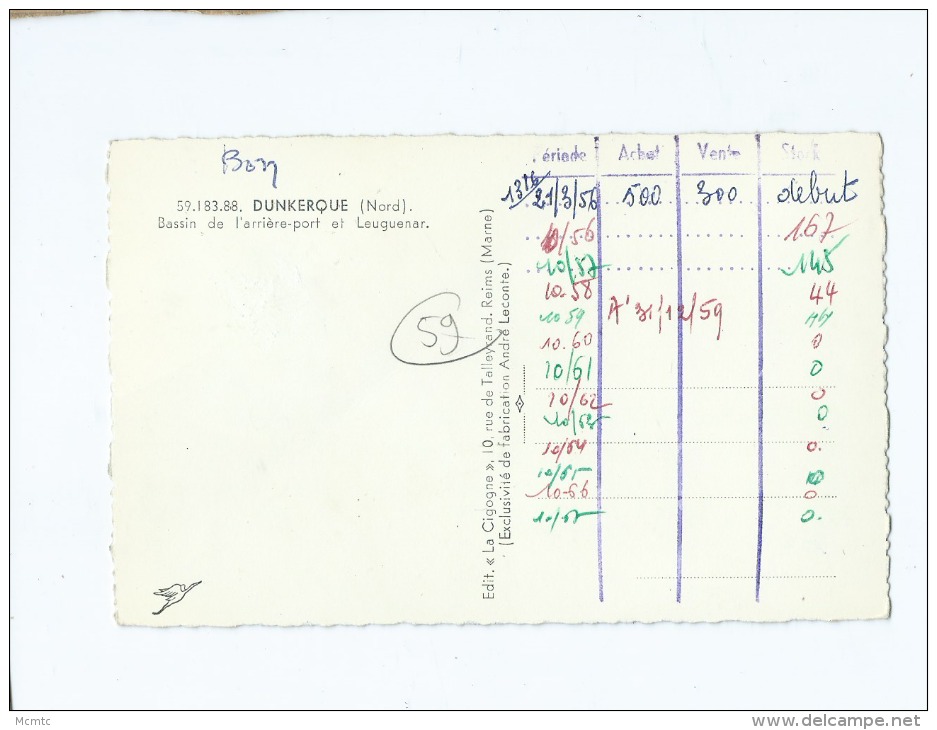 CPSM  - Dunkerque  (Nord) Bassin De L´arrière Port Et Leuguenar - Dunkerque
