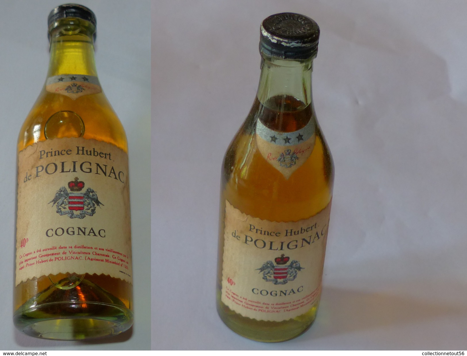 OLD MINI BOTTLE COGNAC POLIGNAC *** 11 CM MINIATURE MIGNONNETTE - Mignonnettes