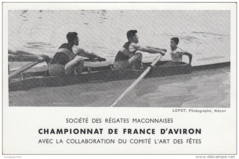 Carte Cachet Art Des Fetes Chpt Aviron Mâcon - Tijdelijke Stempels