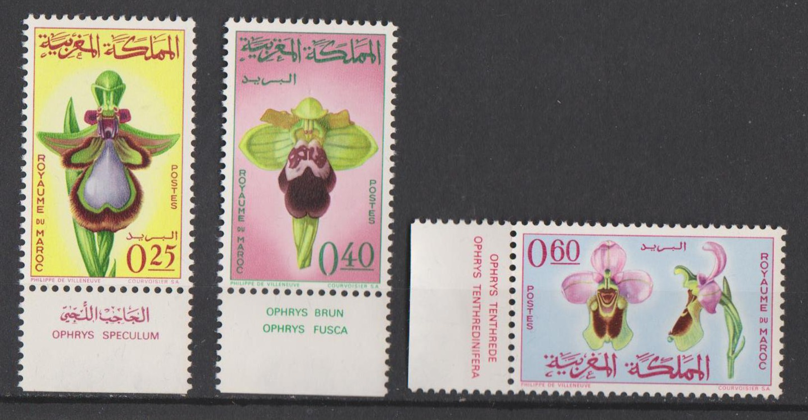 Maroc 1965 N°YT 494-496 N* MH Orchidées - Morocco (1956-...)