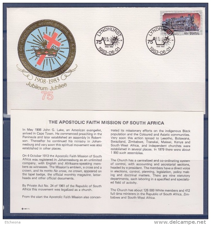 = Enveloppe + Carte, Afrique Du Sud, 1 Timbre 1984-06-01, Locomotive - Brieven En Documenten