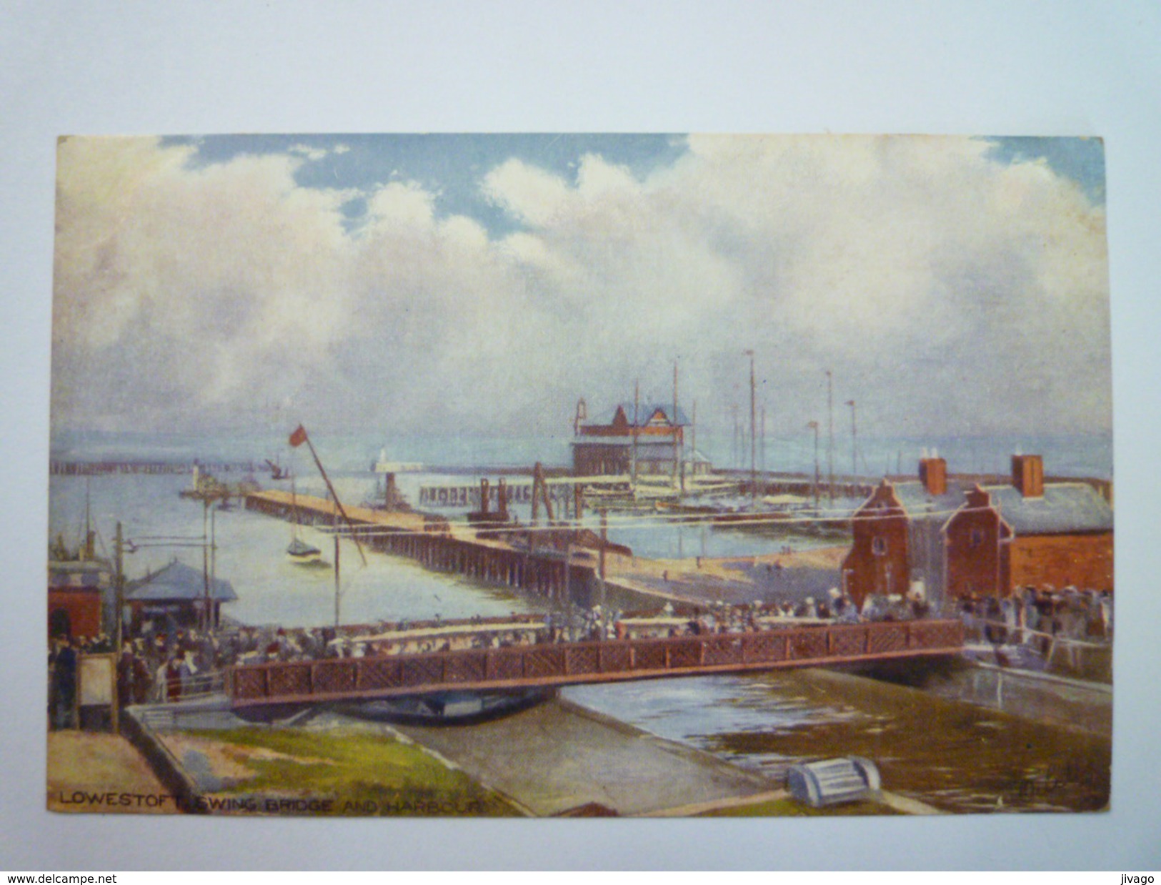 LOWESTOFT :  SWING  BRIDGE  &  HARBOUR  -  OILETTE  1907   - Lowestoft