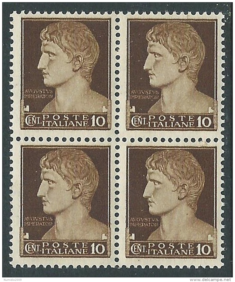 1929-42 REGNO IMPERIALE 10 CENT QUARTINA MNH ** - CZ32-5 - Neufs