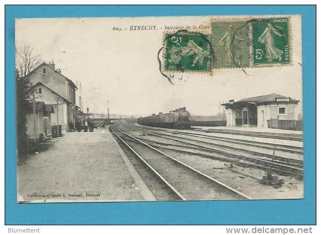 CPA 629 - Chemin De Fer Train En Gare ETRECHY 91 - Etrechy