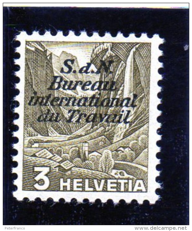 B - 1936/43 Svizzera - Ufficio Int. Del Lavoro - Dienstmarken
