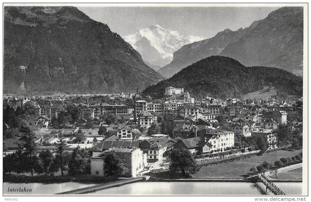 INTERLAKEN &#8594; Generalansicht Vom Kanal Her Anno 1937 - Interlaken