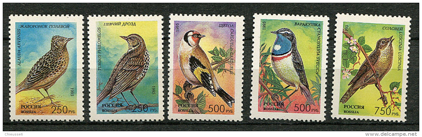 Russie ** N° 6127 à 6131 - Oiseaux Chanteurs Russes - - Blocks & Sheetlets & Panes