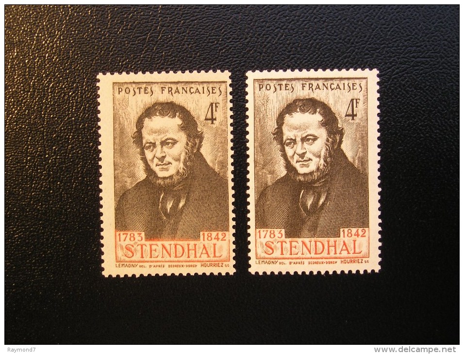 550  Stendhal  Lot De 2 Avec Variété Ligne Rouge  1942  Neuf, Sans Charnière - Unused Stamps