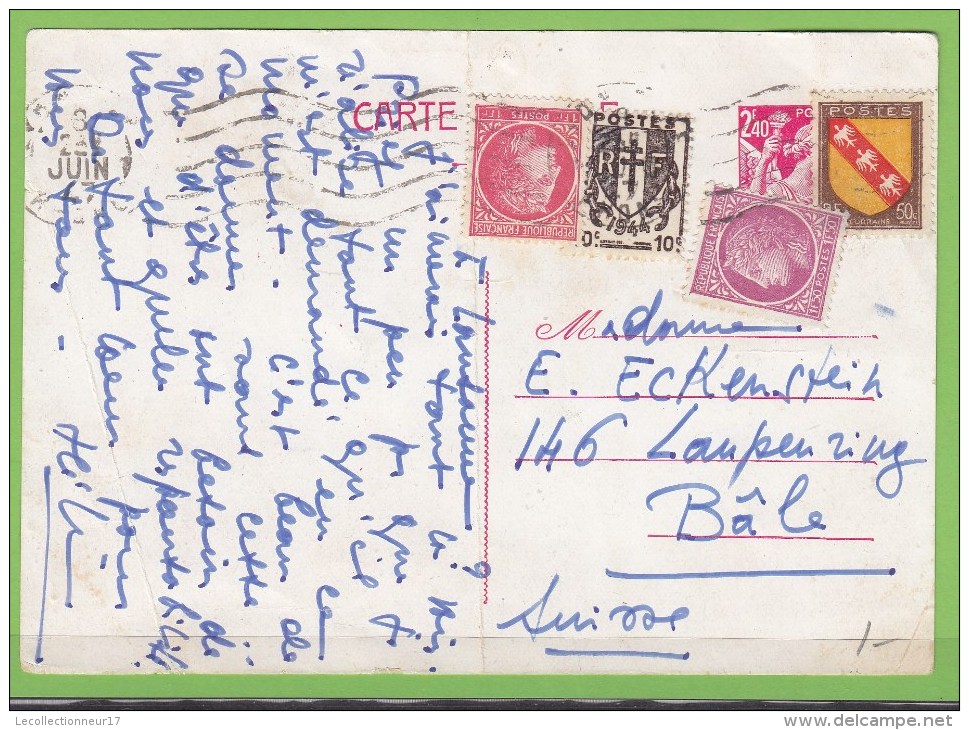 France Entiers Postaux Année 1939-1940 N°654CP1 Type Iris Destination La Suisse Lot 540 - Standard- Und TSC-AK (vor 1995)