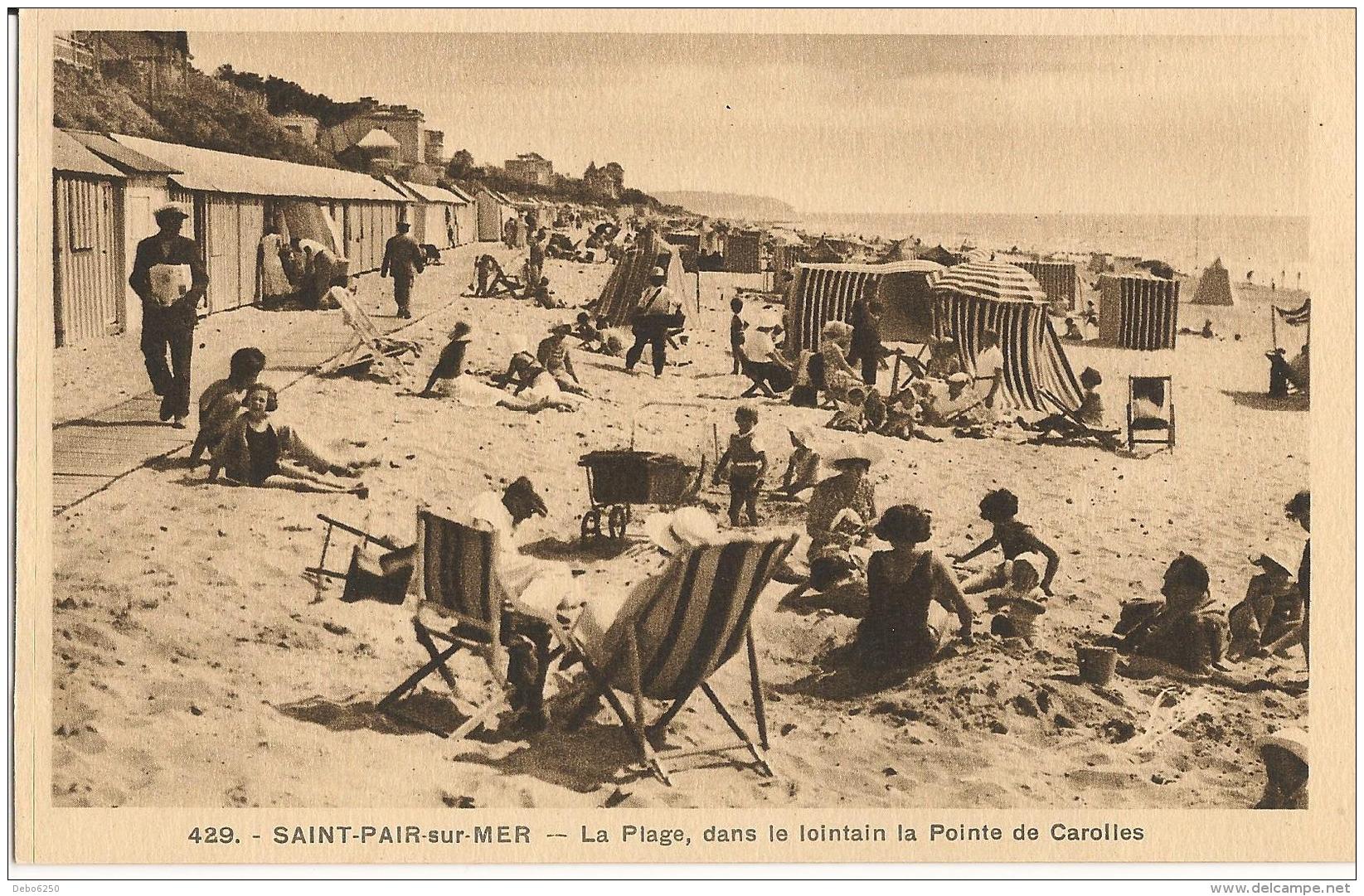 SAINT PAIR SUR MER La Plage Dans Le Lointain La Pointe De Carollles - Saint Pair Sur Mer