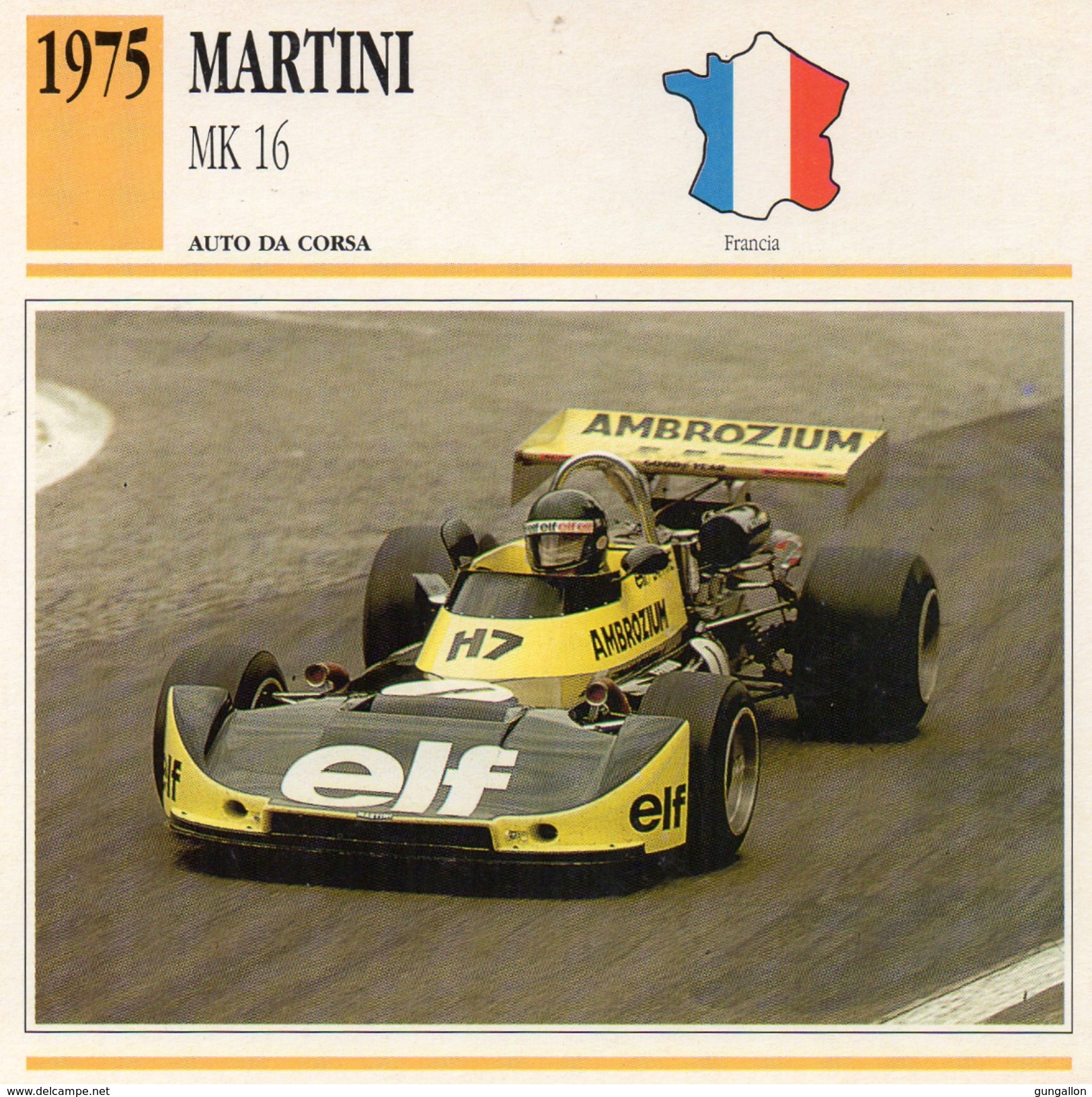 Auto Da Collezione  "Martini  1975  MK 16" (Francia) - Motori