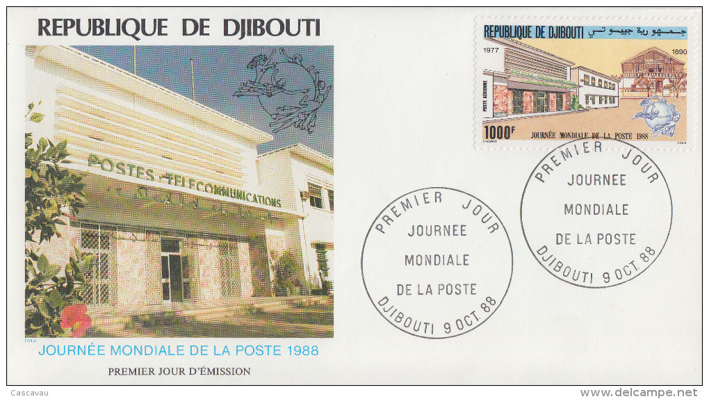 Enveloppe  FDC  1er  Jour   DJIBOUTI    Journée  Mondiale  De  La  POSTE    1988 - Poste