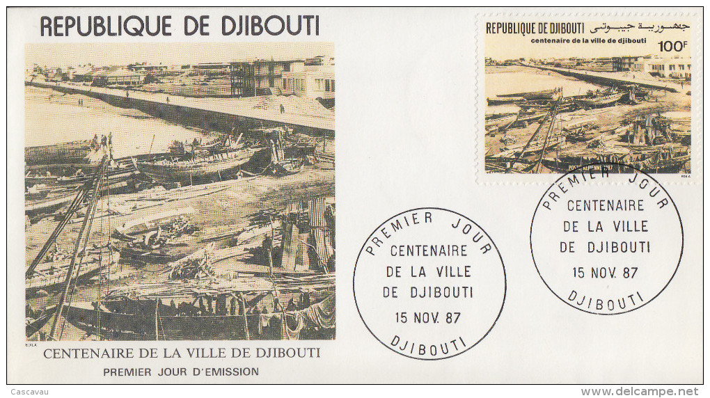 Enveloppe  FDC  1er  Jour   DJIBOUTI    Centenaire  De  La  Ville  De  DJIBOUTI   1987 - Djibouti (1977-...)