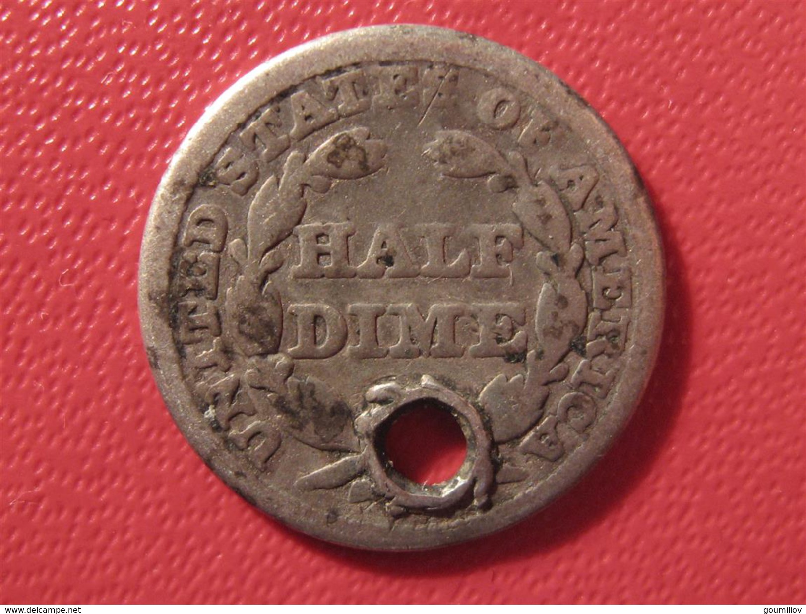 Etats-Unis - USA - Half Dime 1845 - Trouée 5650 - Half Dimes