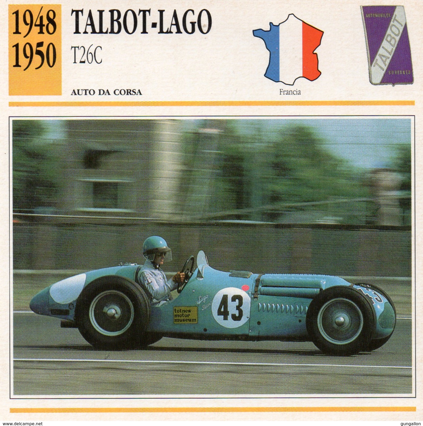 Auto Da Collezione  "Talbot-Lago  1948  T26C" (Francia) - Motori