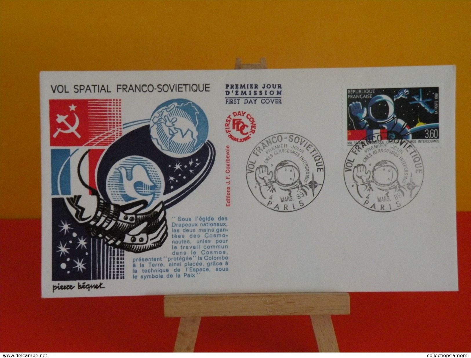 FDC > 1980-1989 > Vol Spatial Franco Soviétique - Paris - 4.3.1989 - 1er Jour - Coté 3 &euro; - 1980-1989