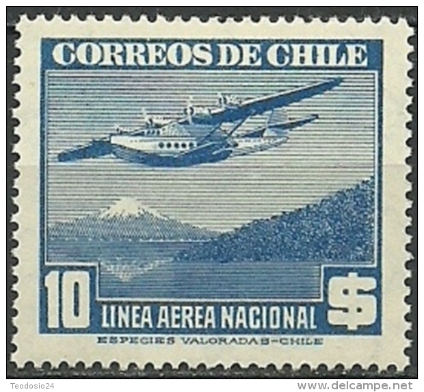 CHILE CORREO AEREO ** MNH 1947 Mi:CL 285, Yt:CL PA120 ** - Chile