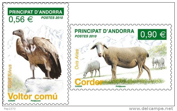 ANDORRA FRANCESA 2010 -  FAUNA ANDORRANA - EDIFIL 703/704 - YVERT 690-691 - Adler & Greifvögel