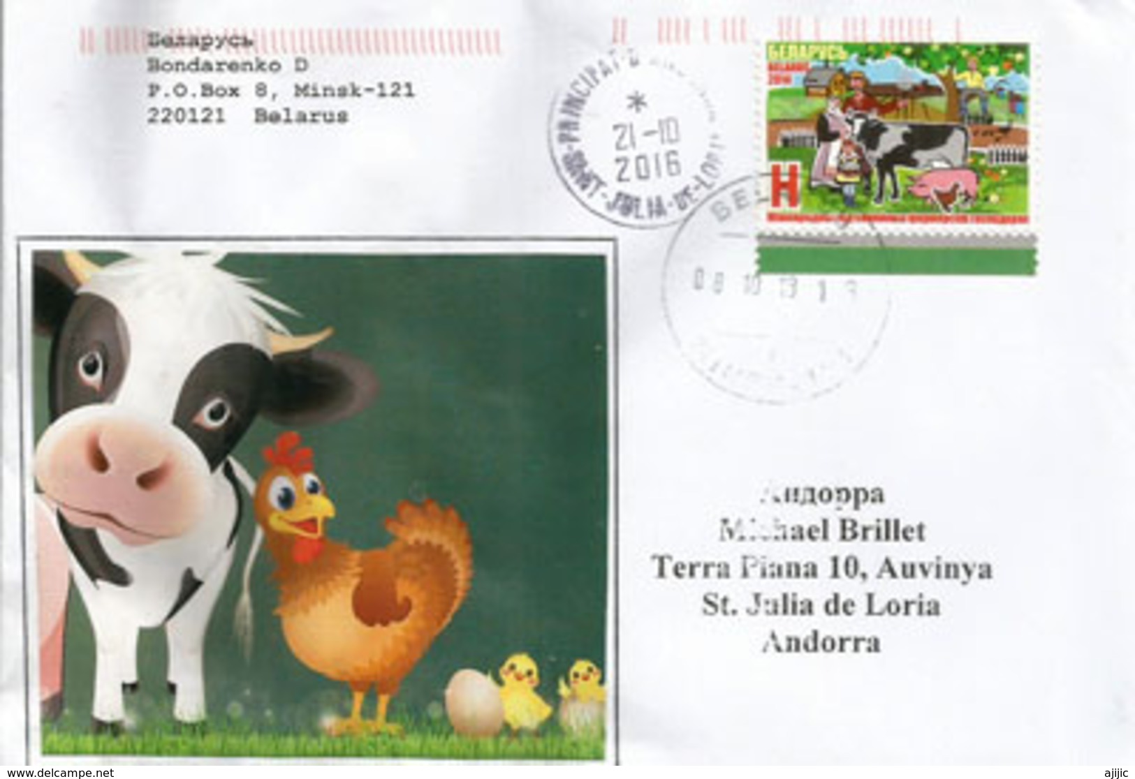 Année Internationale De L'Agriculture Familiale (2014), Belle Lettre De Bielorussie (Belarus), Adressée ANDORRA - Landwirtschaft