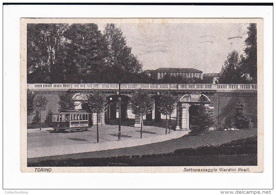 Torino -  Sottopasso Giardini Reali - F. P. - Viaggiata 1935 - Parks & Gärten