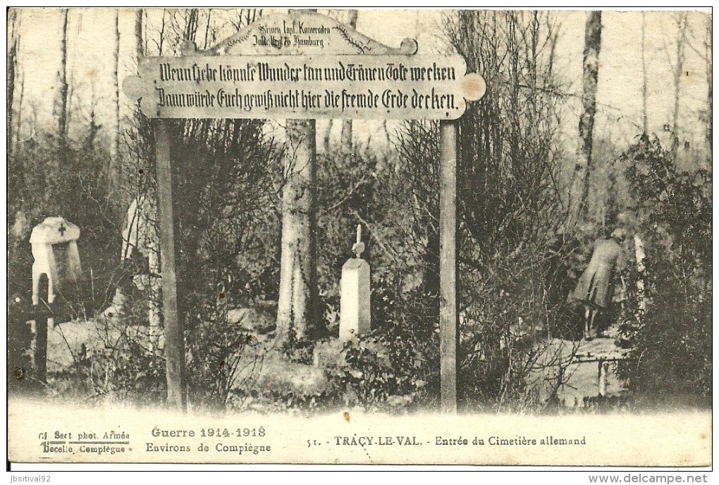 044  60  TRACY LE VAL   Entrée Du Cimetiere Allemand   Guerre 1914 - 1948   Environs De Compiegne - Andere & Zonder Classificatie