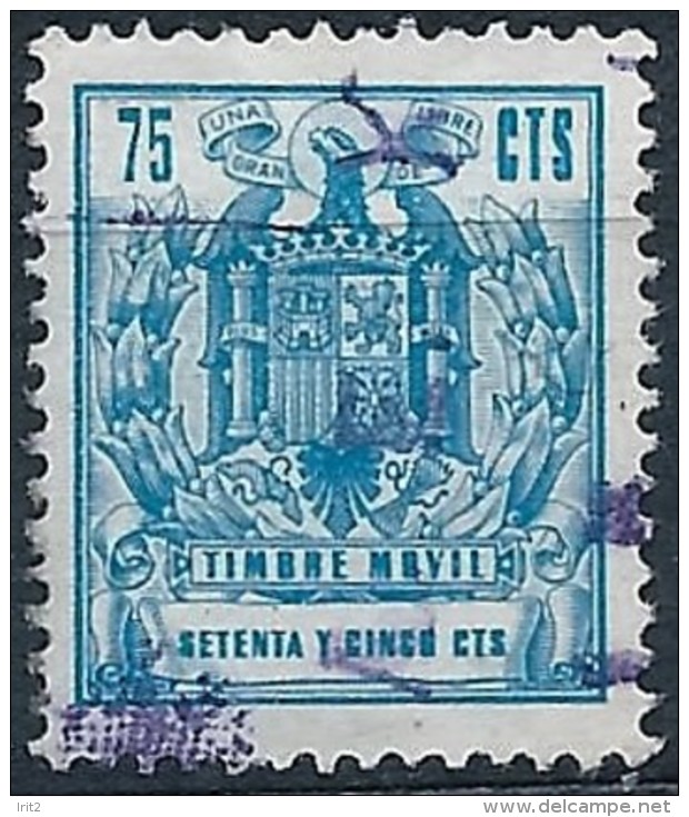 SPAGNA SPAIN FISCAL STAMP 75 CTS, Used - Postage-Revenue Stamps