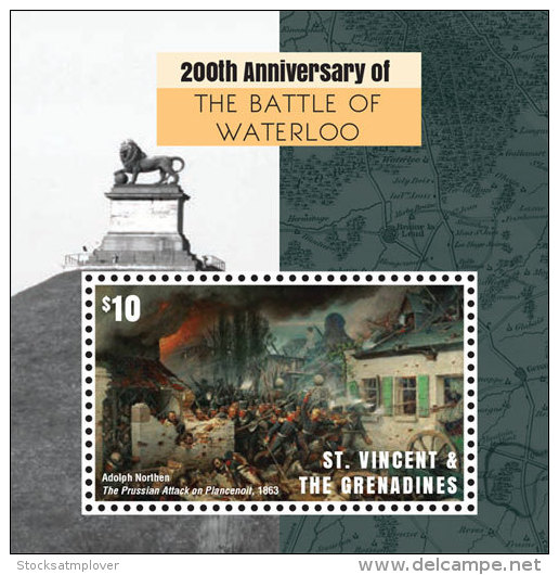 St. Vincent &amp; The Grenadines-2015-War  Battle Of Waterloo - St.Vincent Y Las Granadinas