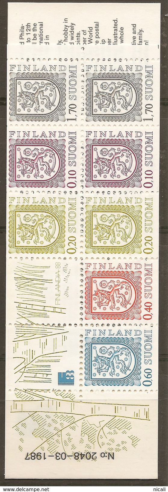 FINLAND 1975 5m Booklet 2048 SG 865a+ UNHM #WZ24 - Booklets