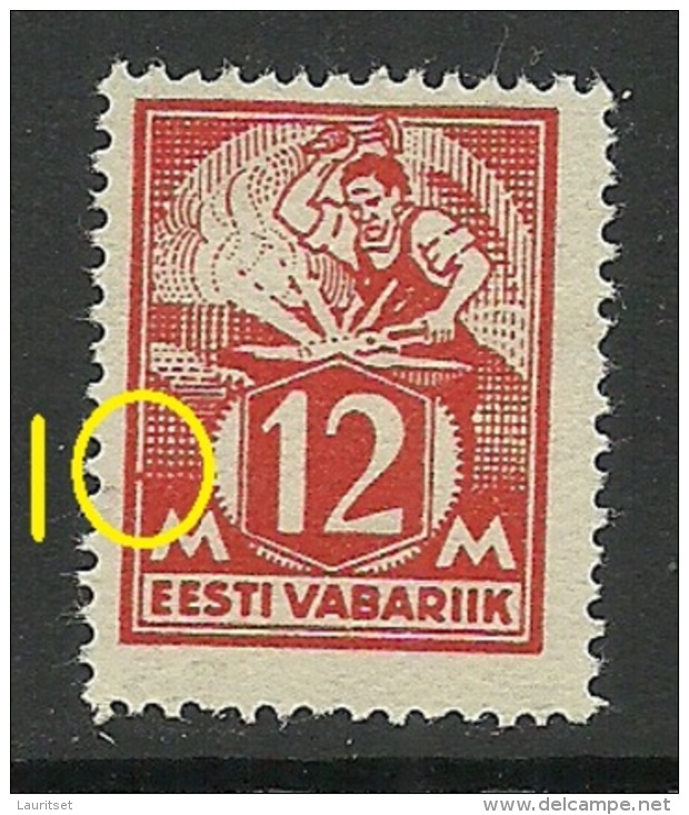 ESTLAND Estonia 1925 Michel 57 + Abart ERROR MNH - Estonie