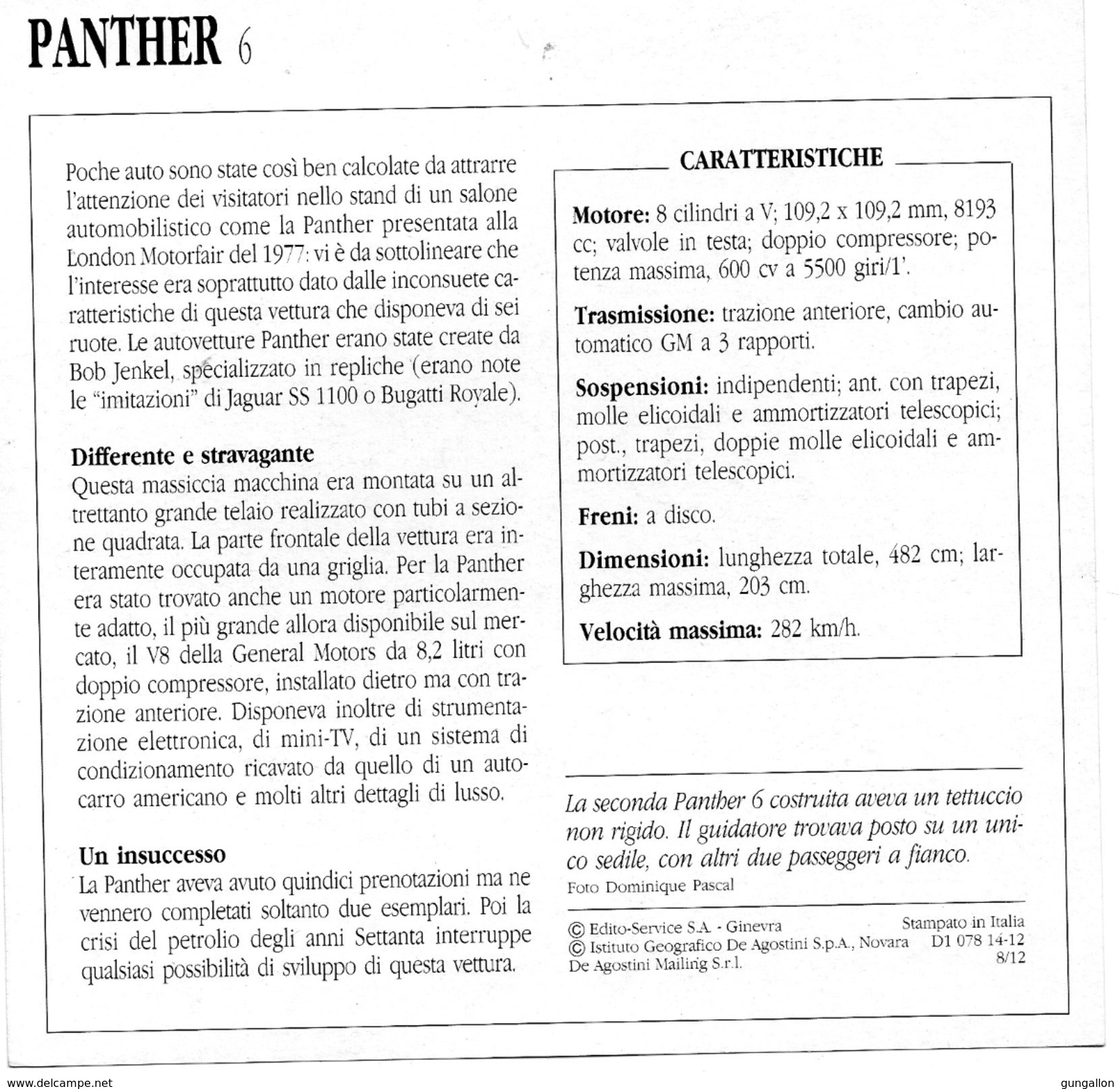 Auto Da Collezione "Panther  1977   6" (Gran Bretagna) - Motori