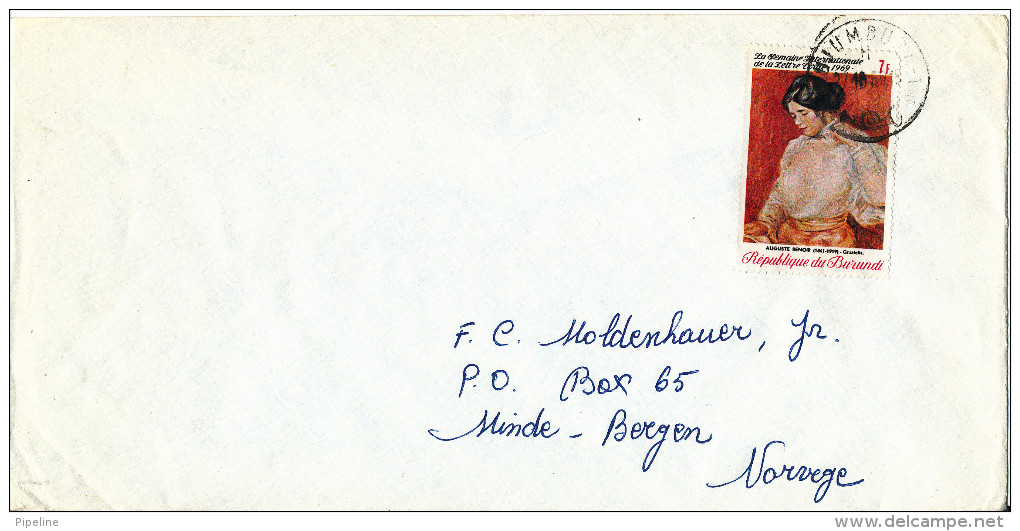 Burundi Cover Sent To Norway 27-10-1969 Single Franked - Gebraucht