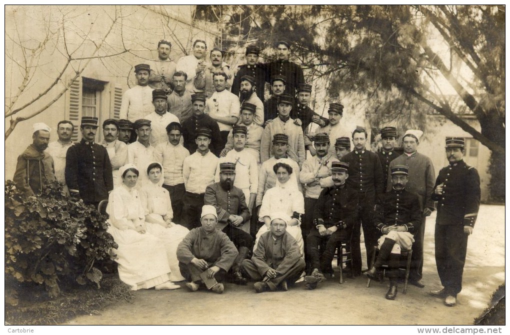 Carte-Photo Militaires Et Infirmières écrite De MARNIA Algérie En 1913   2 Scans - Autres & Non Classés