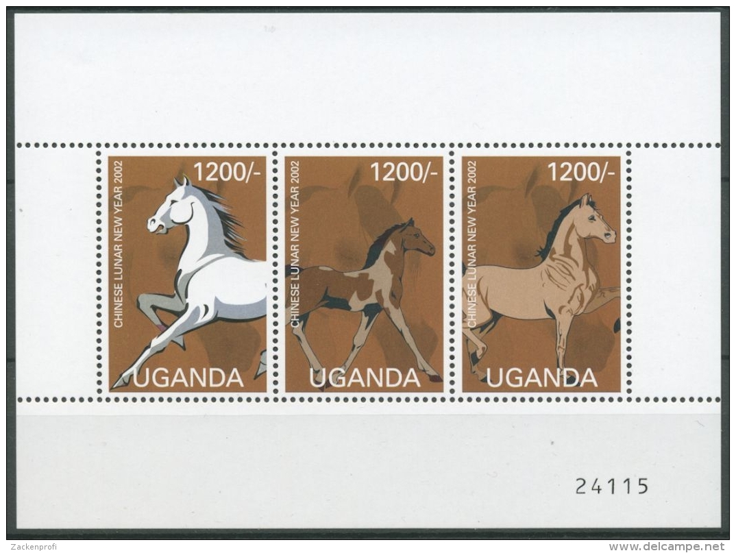 Uganda 2002 Chinesisches Neujahr Jahr Des Pferdes 2444/46 K Postfrisch (C23505) - Uganda (1962-...)