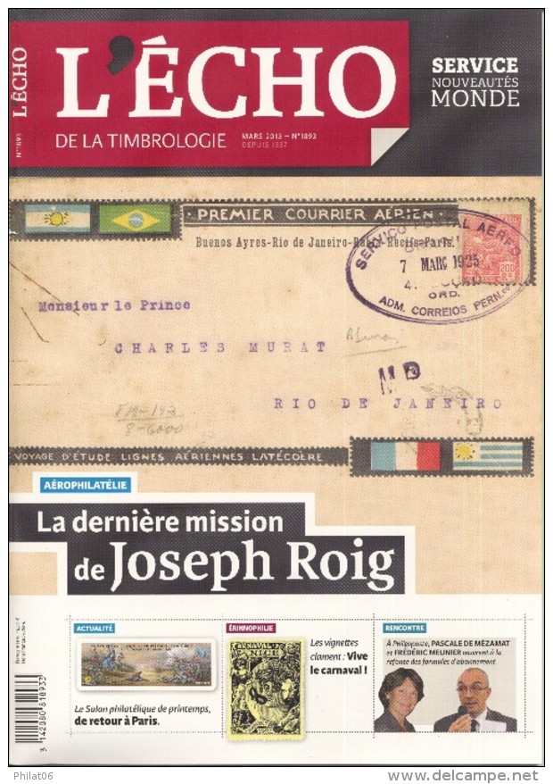 Echo De La Timbrologie Année 2015 Complète N° 1891 à  1901 - Francés (desde 1941)