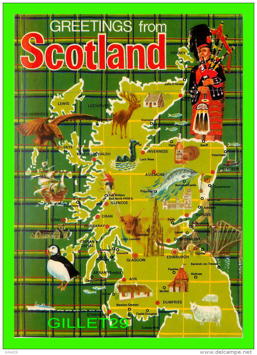 CARTE GÉOGRAPHIQUE - MAPS FROM SCOTLAND -LEVY BROTHERS No 2SC132 - - Cartes Géographiques