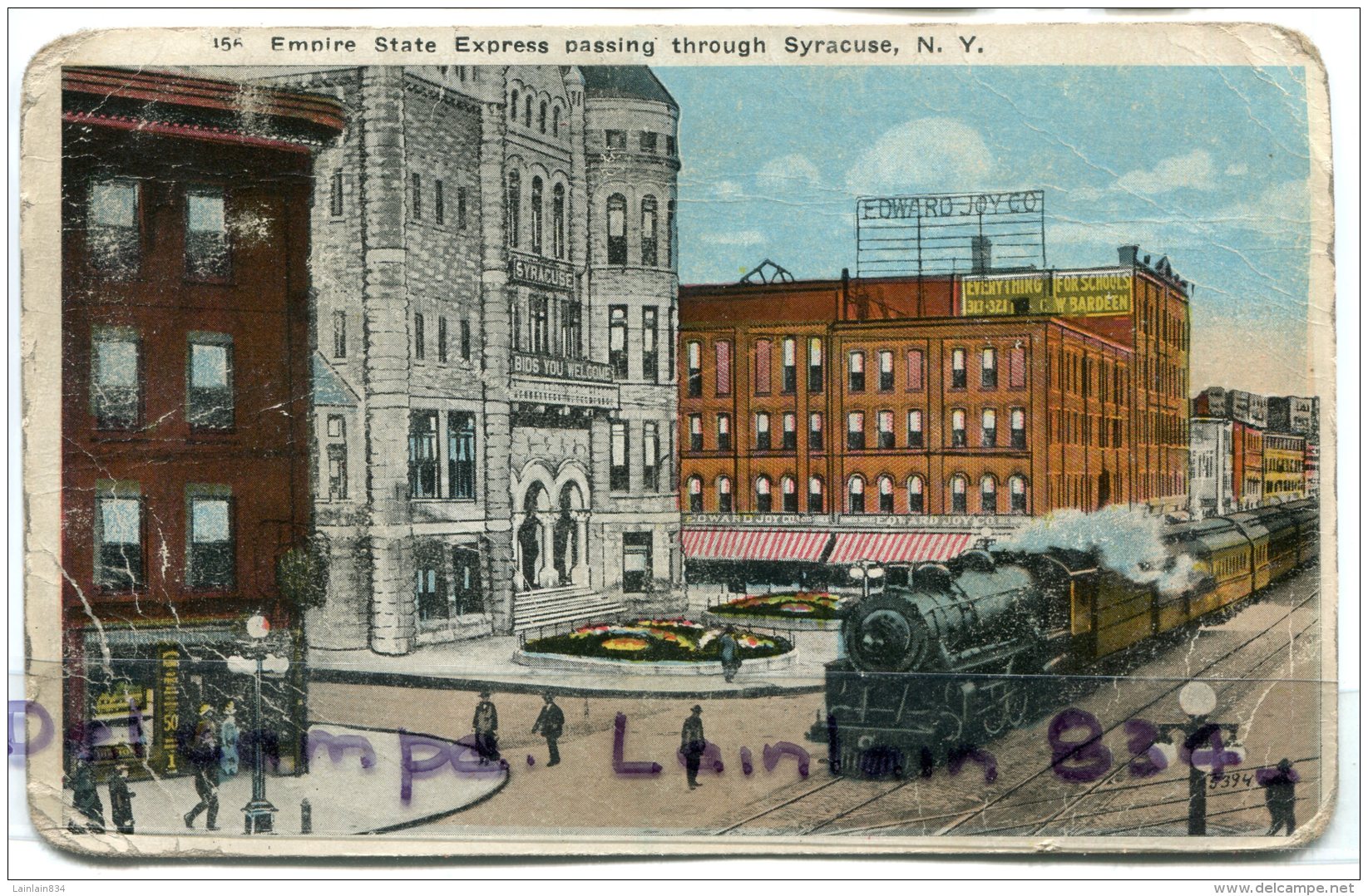 - Empire State Express TPark, New York, 1898, écrite, Craquelure, Usagé, épaisse, écrite, 1918, Scans. - Altri Monumenti, Edifici