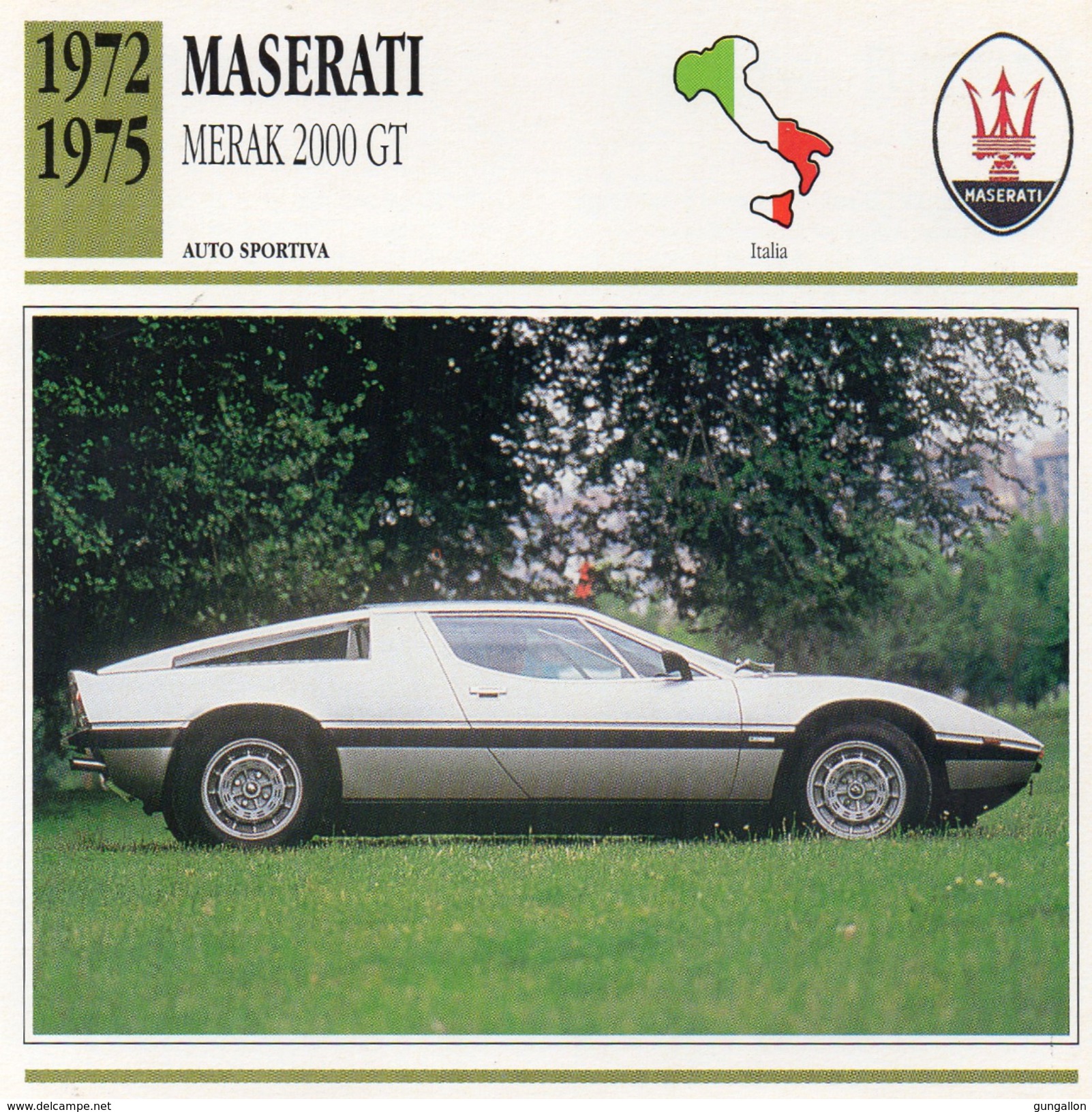 Auto Da Collezione "Maserati  1972  Merak 2000 GT" (Italia) - Motori