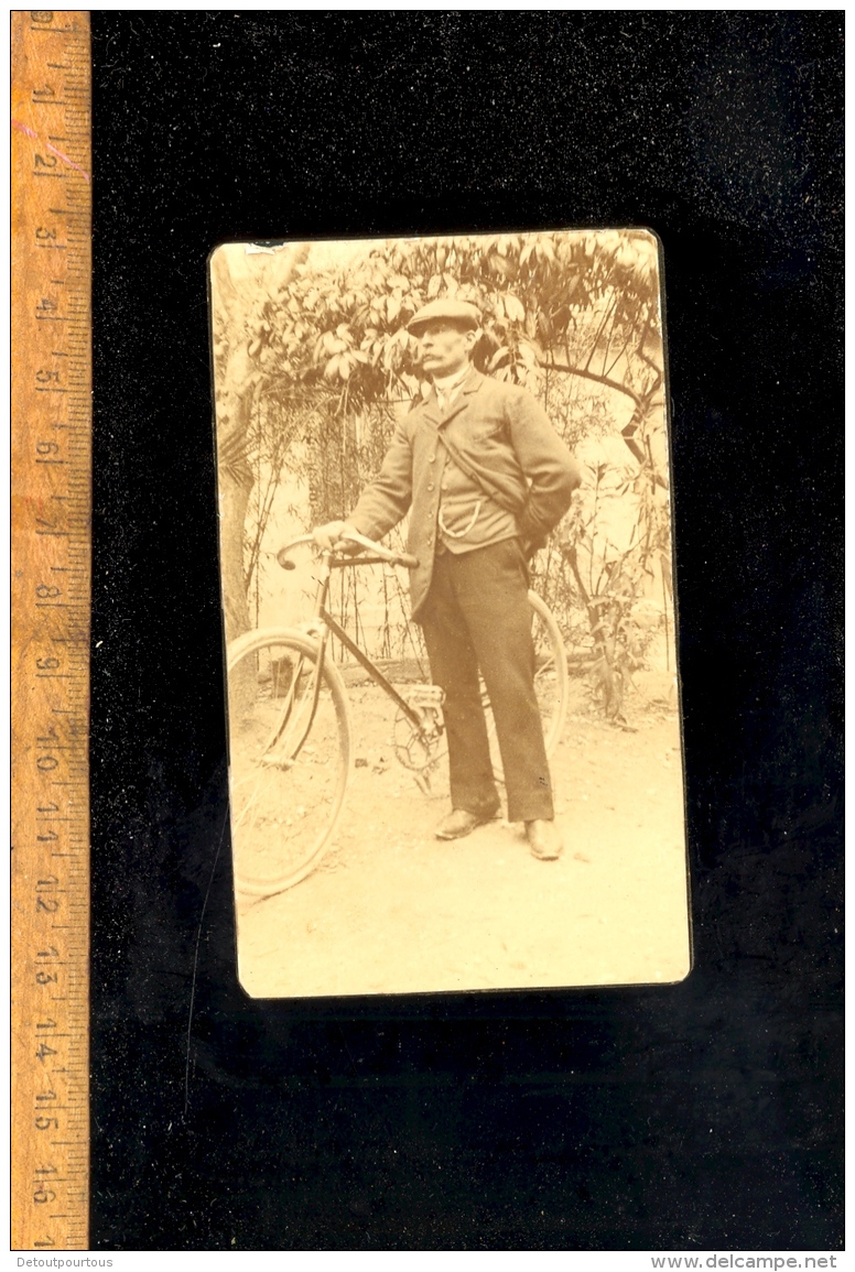 Photographie Carte De Visite CDV :  Cycliste  Vélo Cycle Bicyclette Vers 1900 Bicycle - Ciclismo