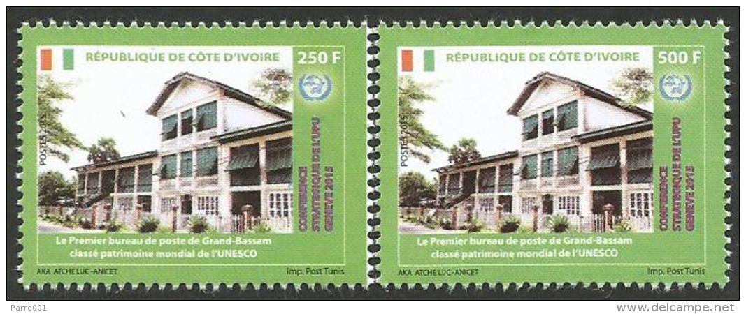 Côte D’Ivoire 2015 UPU Strategic Conference Grand-Bassam Unesco World Heritage Set Mint MNH - Ivory Coast (1960-...)