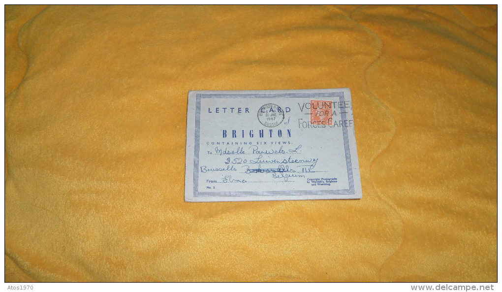 LETTER CARD CARTE MULTIVUE DE 1947. / BRIGHTON CONTAINING SIX VIEWS. / CACHET + TIMBRE - Non Classés