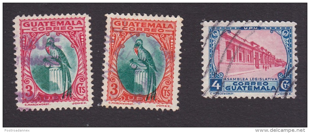 Guatemala, Scott #274-276, Used, Quetzal, Legislative Building, Issued 1935 - Guatemala