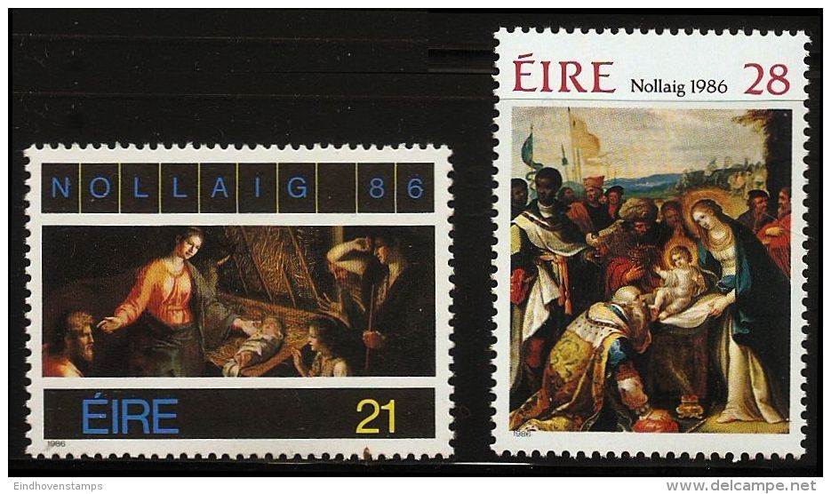 Ireland Eire 1986 Chrstmas - Paintings By Girolamo Troppa &amp; Frans Francken - 2 Values MNH - Cristianesimo