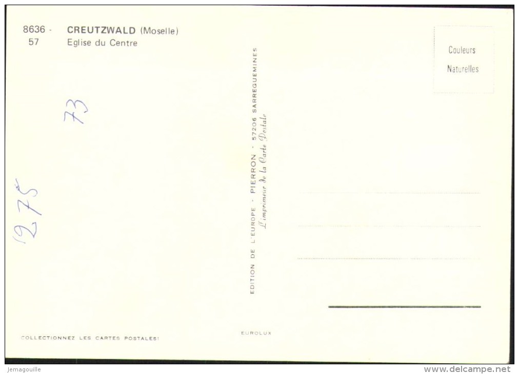 CREUTZWALD  57 - Eglise Du Centre - 8636 - W-20 - Creutzwald