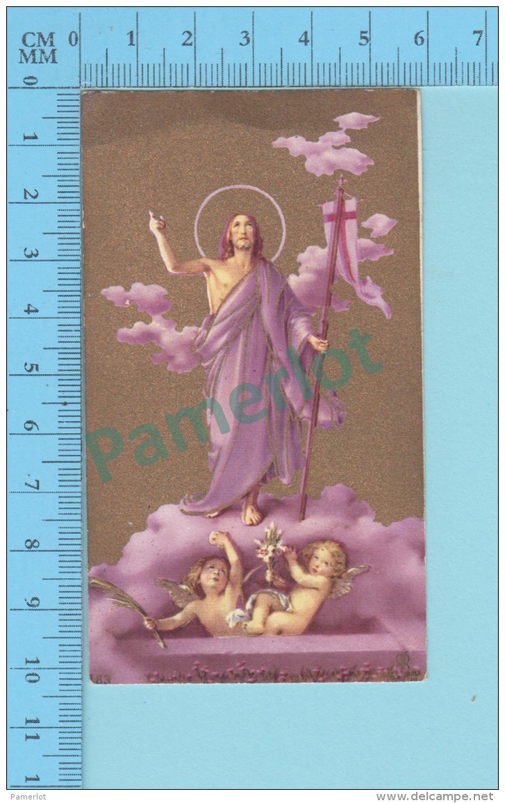 Image Religieuse - Gold Print, La Resurection - 2 Scans - Devotion Images