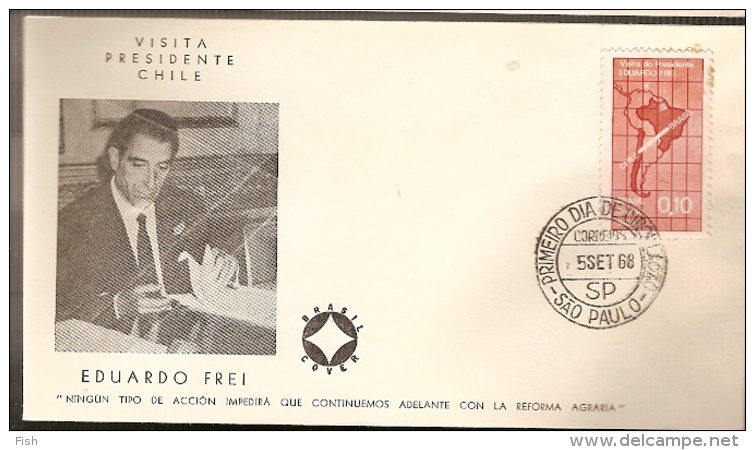 Brazil ** & FDC  Visit Of The President Of Chile, Eduardo Frei, Guanabara, 1968 (864) - Sonstige & Ohne Zuordnung