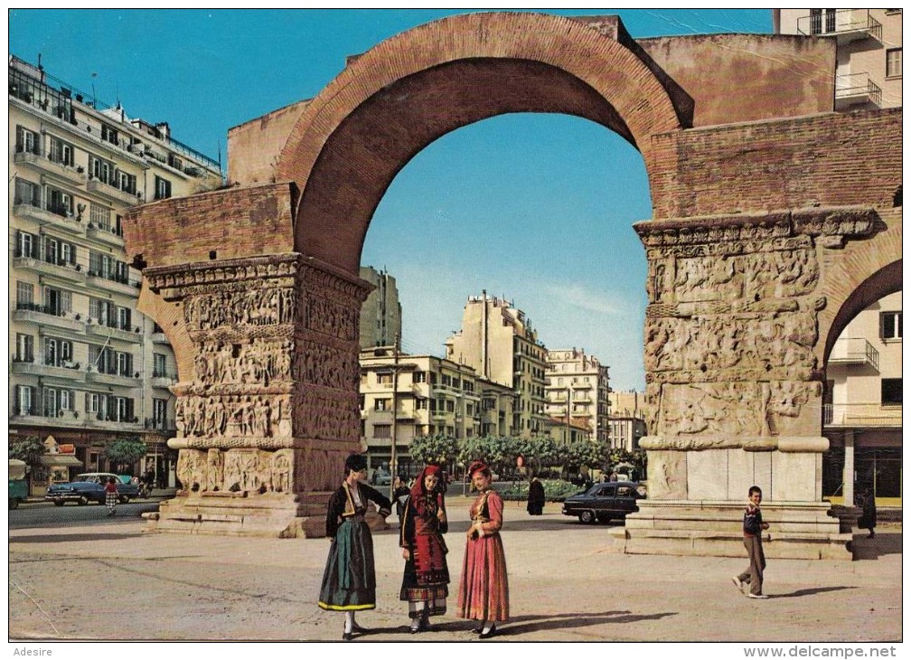 THESSALONIKI Galerius Bogen, Karte Mit Sondermarke Und Sonderstempel Gel.1963, Ecken Bestossen, Verl.? Pekoy - Etnatia - Griechenland