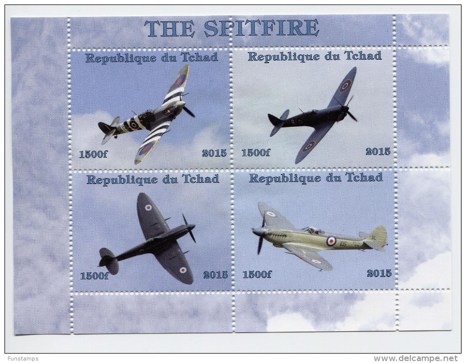 W.W.II,Royal Air Force,Supermarine Spitfire On SHEET Of 4 STAMPS,MNH,Mint,#DA224 - Flugzeuge